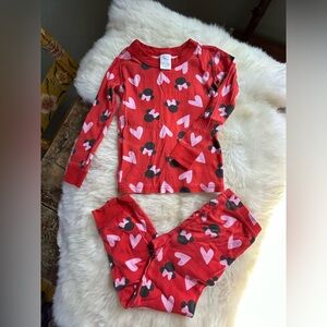 Hanna Andersson Disney Minnie hearts pajamas size 100 US 4